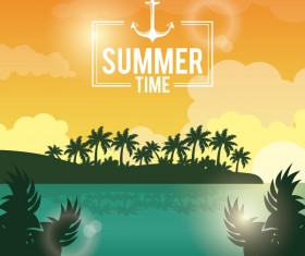 Paradise summer holiday travel poster vector 01