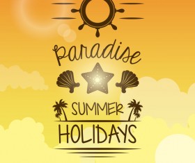 Paradise summer holiday travel poster vector 03
