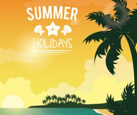 Paradise summer holiday travel poster vector 04