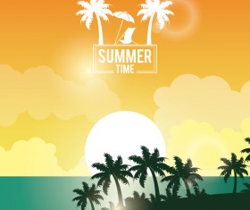 Paradise summer holiday travel poster vector 05