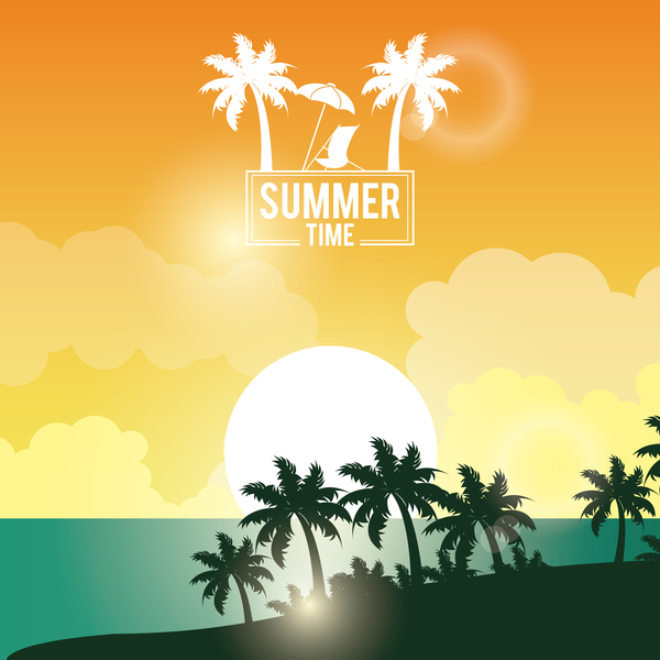 Paradise summer holiday travel poster vector 05