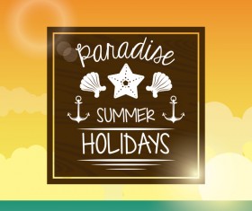 Paradise summer holiday travel poster vector 06