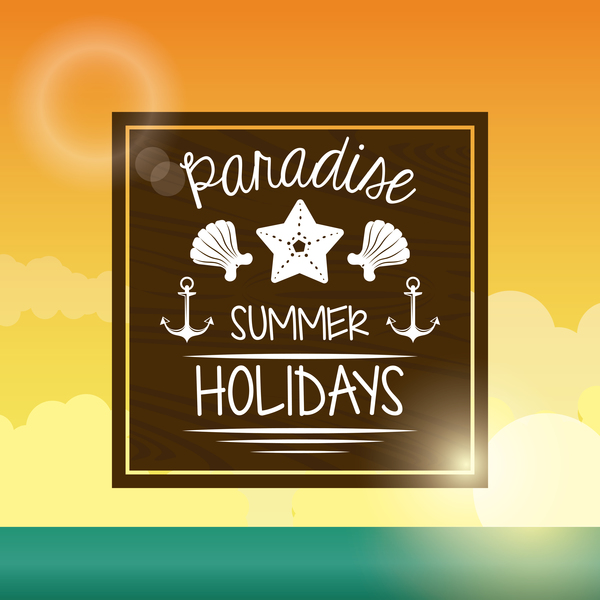 Paradise summer holiday travel poster vector 06