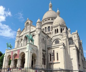 Paris Sacred Heart Dome Cathedral Stock Photo
