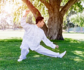 People practicing tai chi in park HD picture 06