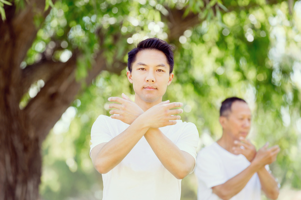 People practicing tai chi in park HD picture 11