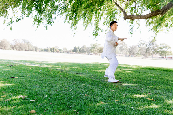 People practicing tai chi in park HD picture 14