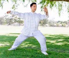 People practicing tai chi in park HD picture 15