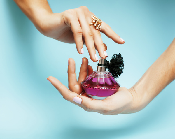 Perfume in hand Stock Photo 02