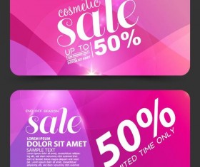 Pink cosmetic discounts card vector