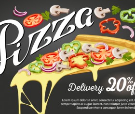 Pizza discount poster vector material 01