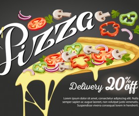 Pizza discount poster vector material 02