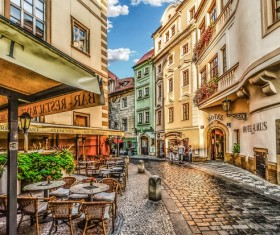 Prague street painting Stock Photo