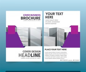 Purple styles brochure cover design vector 02