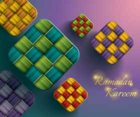 Ramadan ketupat background vector