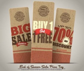 Rectangle sale tag retro styles vector 01
