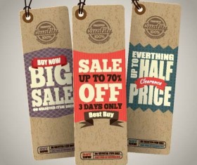 Rectangle sale tag retro styles vector 02