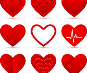 Red paper heart vector