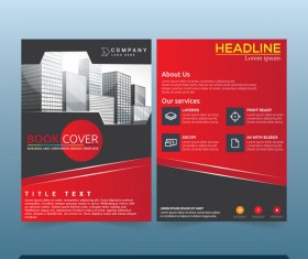Red styles brochure cover design vector 01