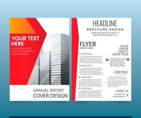 Red styles brochure cover design vector 02