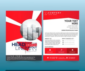 Red styles brochure cover design vector 03