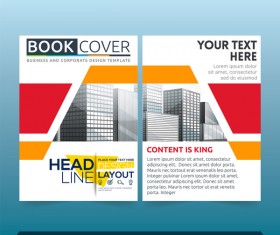 Red styles brochure cover design vector 05