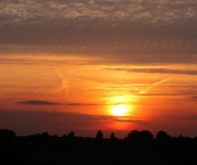 Red sunset Stock Photo 01