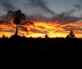 Red sunset Stock Photo 02