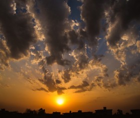 Red sunset Stock Photo 08