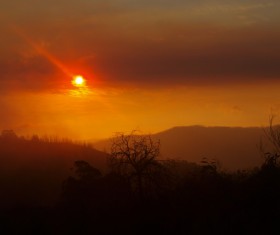 Red sunset Stock Photo 09