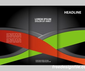 Red with black and green cover for flyer with brochure vector 01