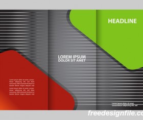 Red with black and green cover for flyer with brochure vector 02
