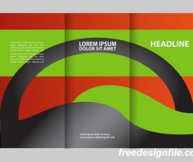 Red with black and green cover for flyer with brochure vector 03