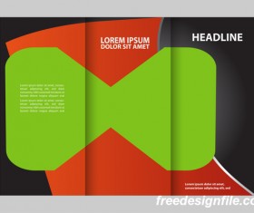Red with black and green cover for flyer with brochure vector 04