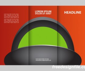 Red with black and green cover for flyer with brochure vector 05