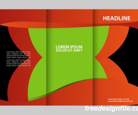 Red with black and green cover for flyer with brochure vector 08