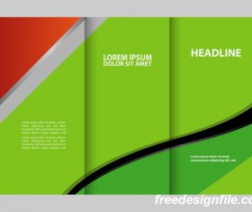 Red with black and green cover for flyer with brochure vector 09