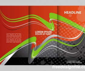 Red with black and green cover for flyer with brochure vector 10