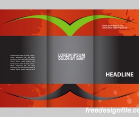 Red with black and green cover for flyer with brochure vector 11