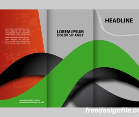 Red with black and green cover for flyer with brochure vector 12