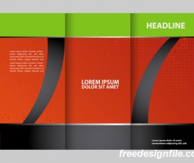 Red with black and green cover for flyer with brochure vector 13