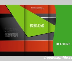 Red with black and green cover for flyer with brochure vector 14
