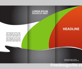 Red with black and green cover for flyer with brochure vector 15