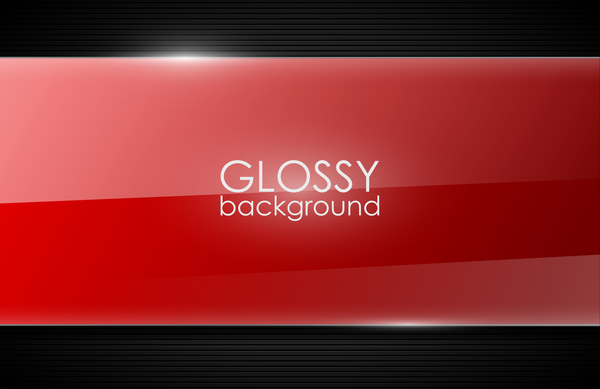 Red with black glass background vector