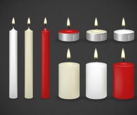 Red with white candle vector material