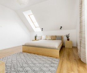 Refined bedroom Stock Photo