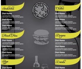Restaurant menu dark styles vector