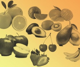 Retro Fruits Photoshop Brushes