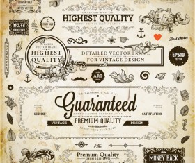 Retro calligraphy decorative with floral ornaments vector