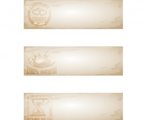 Retro paper with chocolate banners vector